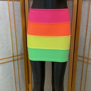 Neon Rainbow Mini Skirt
